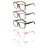 Reading Glasses  Women and Men  5 Pack Spring Hinge Blue Light Blocking Reade